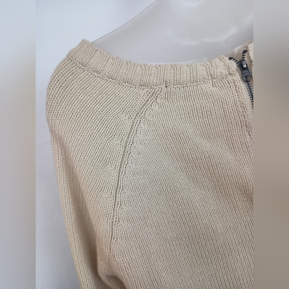 ANA Christmas Gold‎ Beige Animal Print Knit Sweater (#45) - Picture 5 of 8